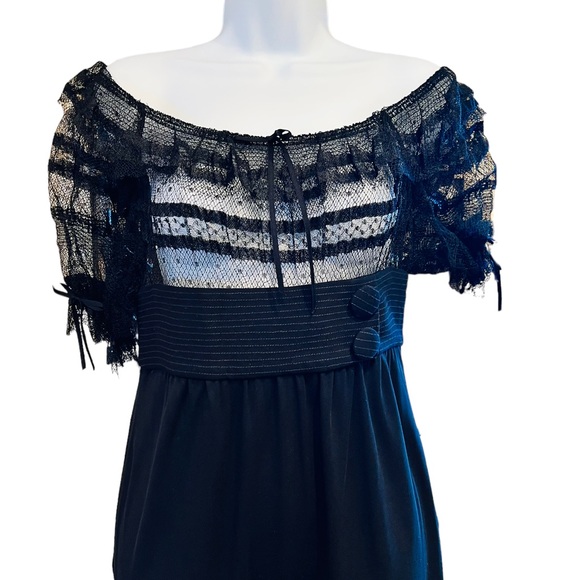 Colette Dinnigan Authentic Lace Black Dress Size XS Garment Made in Australia - Picture 4 of 15